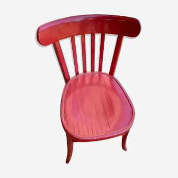 Chaise bistrot rouge patinée Baumann
