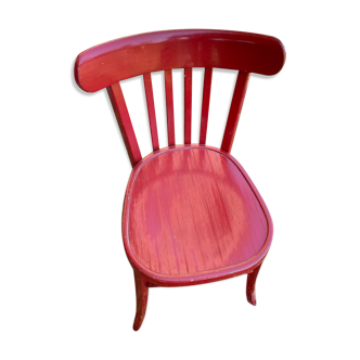 Chaise bistrot rouge patinée Baumann