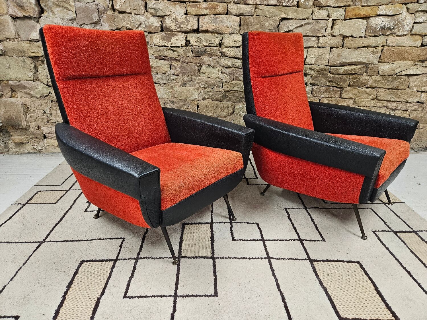 Pair of vintage 70s armchairs
