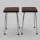1970s Pair of Stools with Leatherette Upholstery ,Czechoslovakia