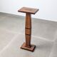 Art Deco pedestal column in wood with geometric marquetry, France, 1920s