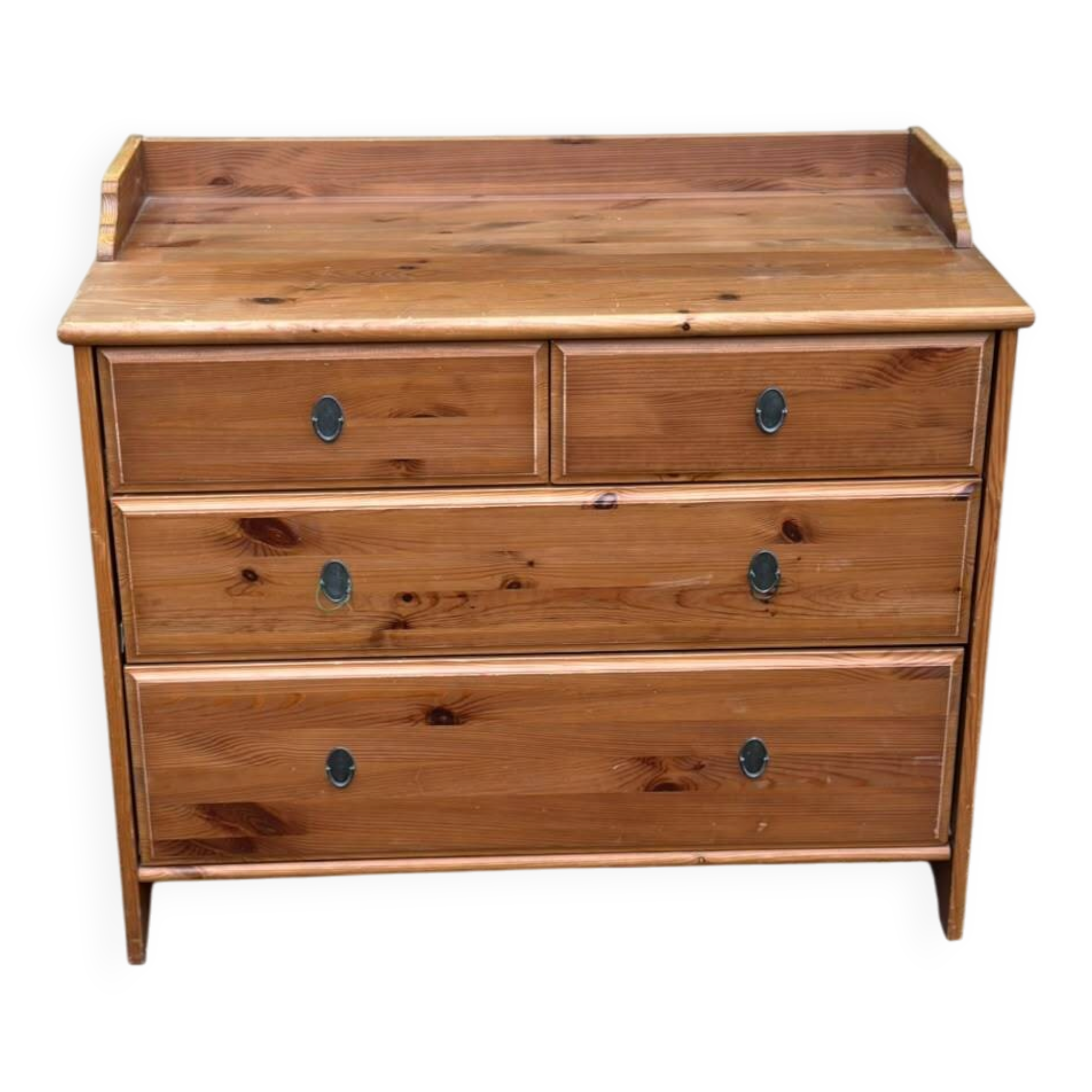 Scandinavian solid wood chest of drawers with 4 drawers from the 90s.