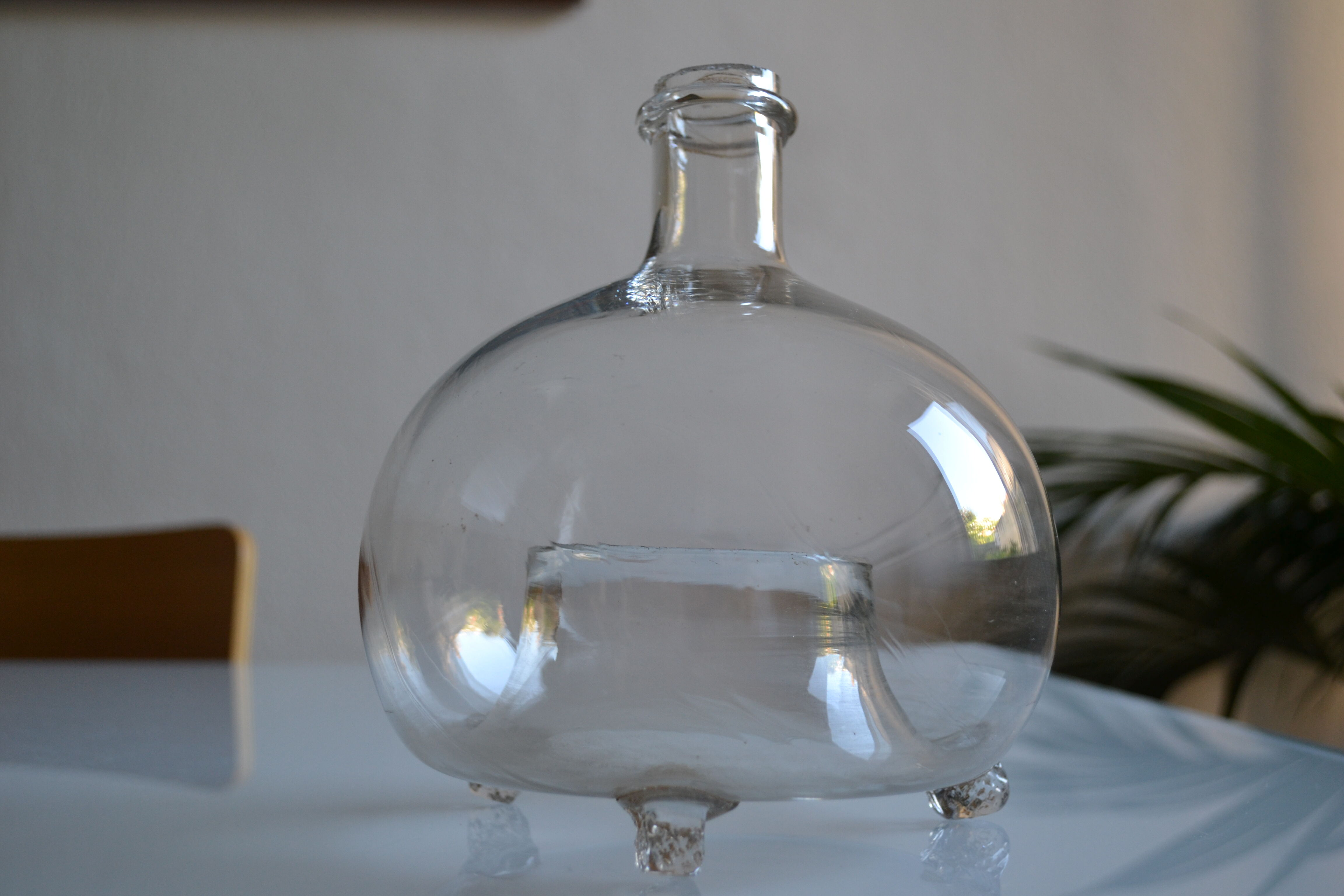 Glass trap blown 18th or 19th century