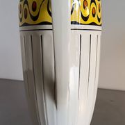 1 very large BFK (Boch Frères Keramis) Ambra 801 L jug. White, black lines and decorated band