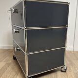 USM Haller rolling cabinet in Anthracite Grey