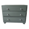 Re-enchanted vintage chest of drawers in smoked green.