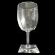 Set of 3 Art Deco crystal stemmed glasses - Bevelled rectangular base from the 1930s.