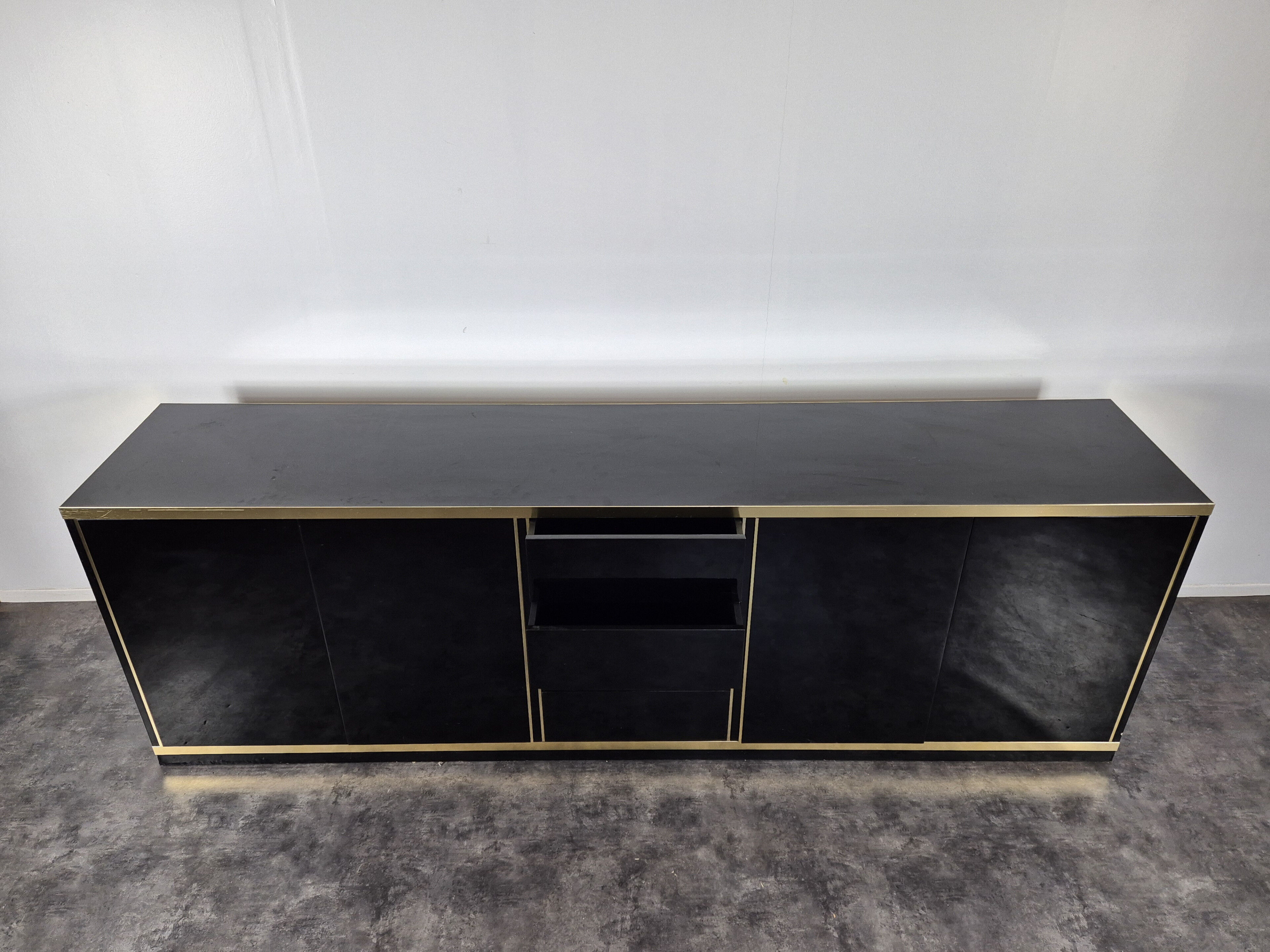 Black lacquered sideboard by Mario Sabot
