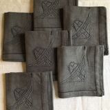 Antique napkins in pure linen tinted in mouse gray