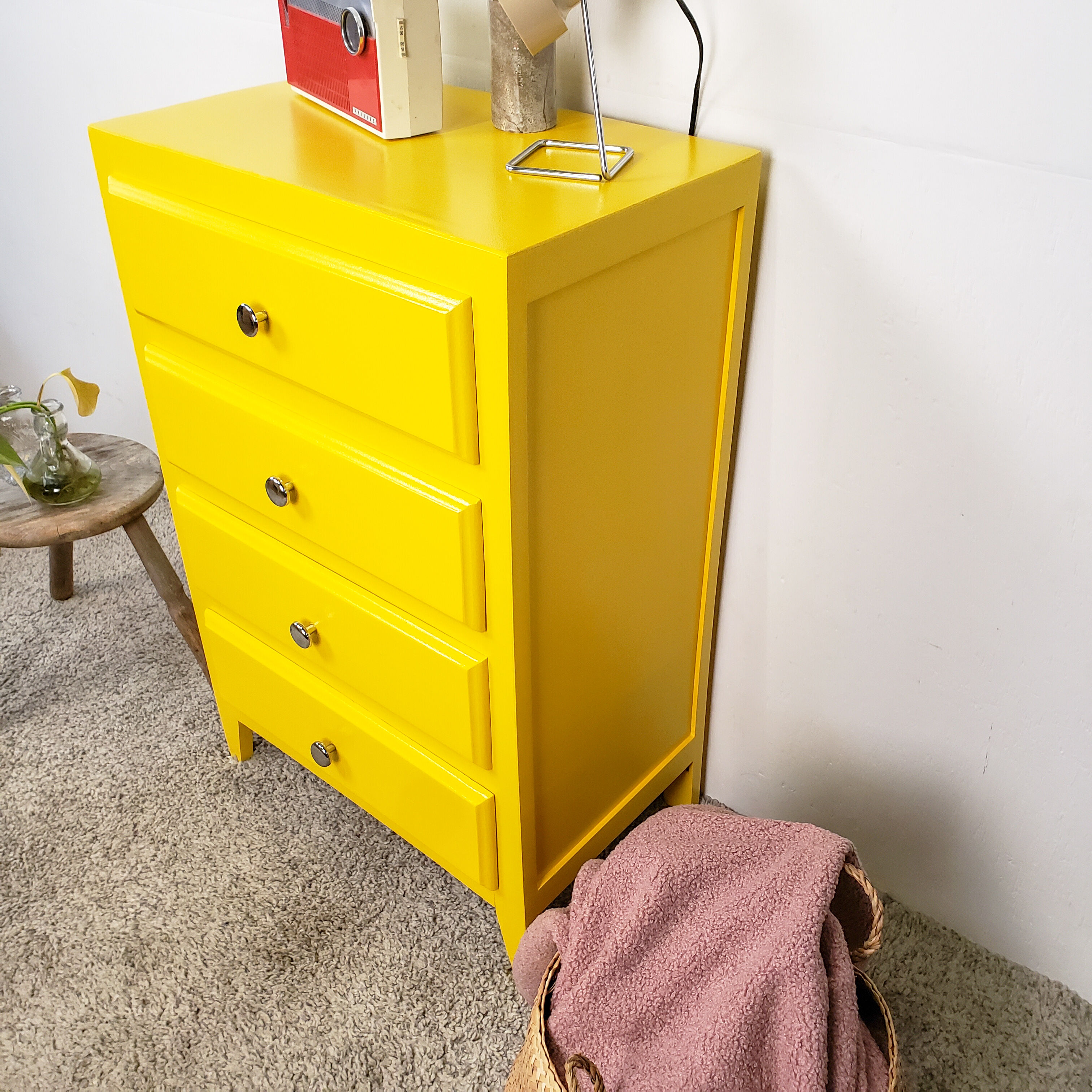 Yellow vintage chiffonnier