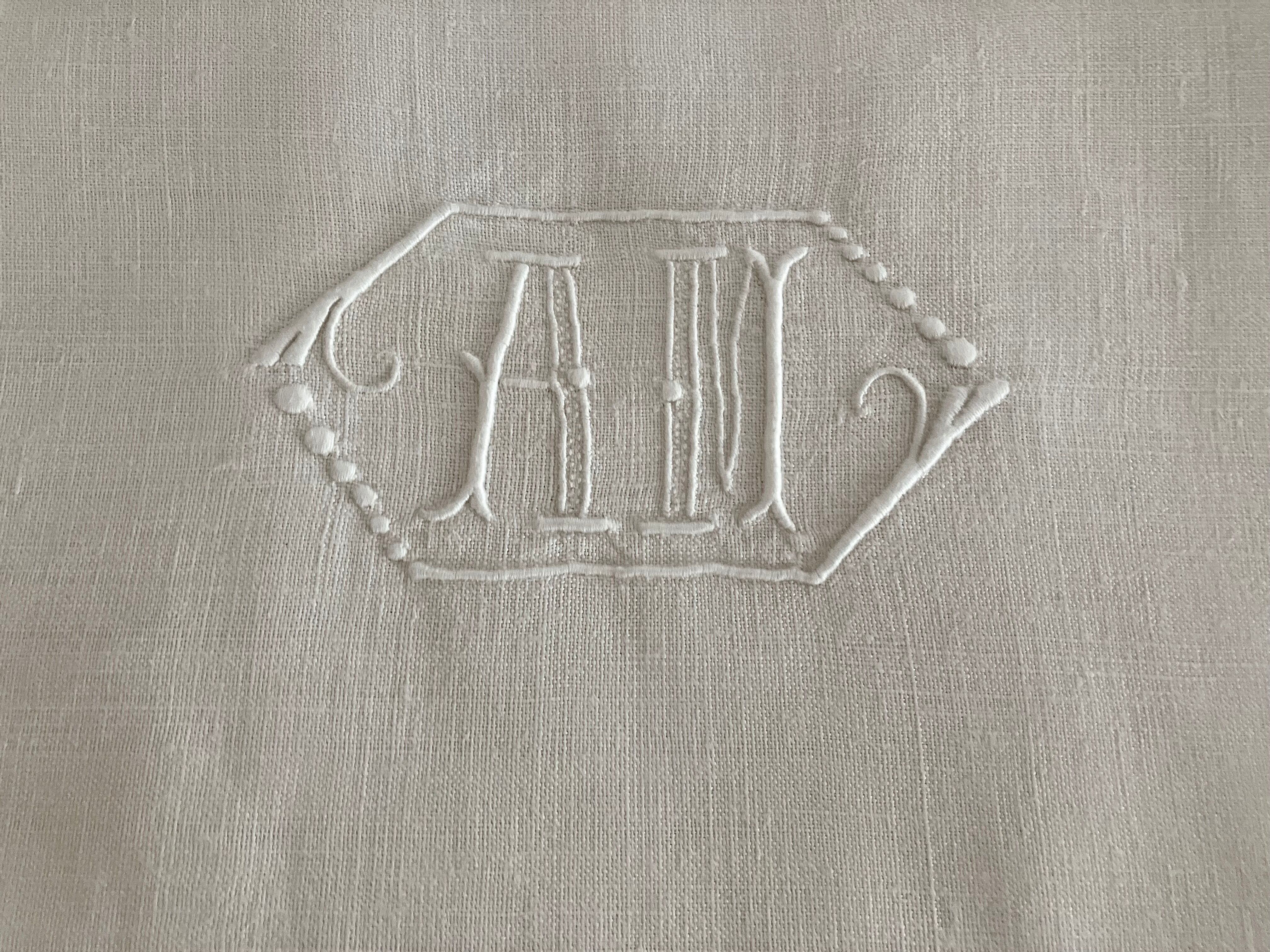 6 serviettes en fil de lin, trousseau d'Amandine