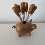 Vintage pig with wooden picks
