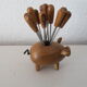 Vintage pig with wooden picks