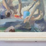 Henry Carlsson, Swedish Modern Composition, 1948, Oil on Canvas, Framed