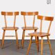 Ensemble de 3 chaises vintage édité par Ton, 1960