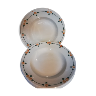 Six hollow plates in Badonviller earthenware