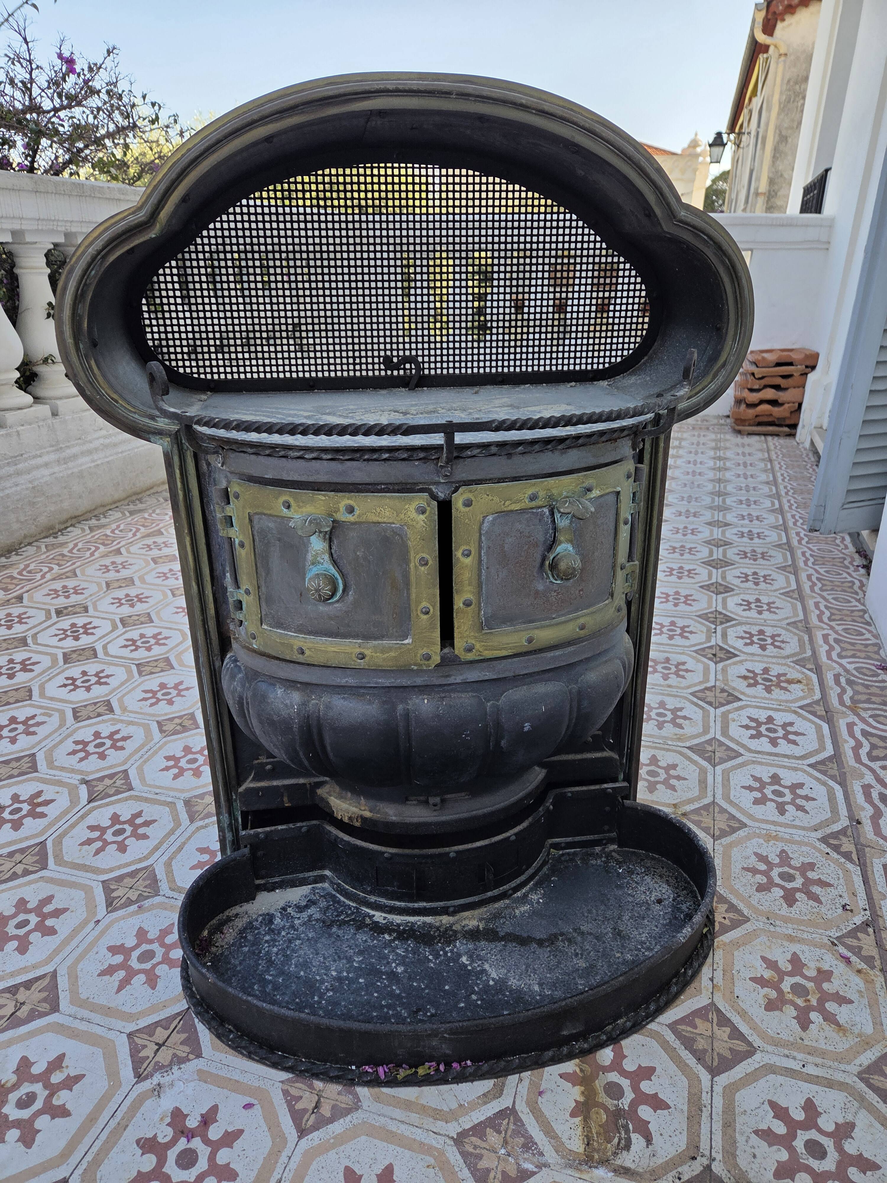 Antique wooden stove, Art Nouveau style