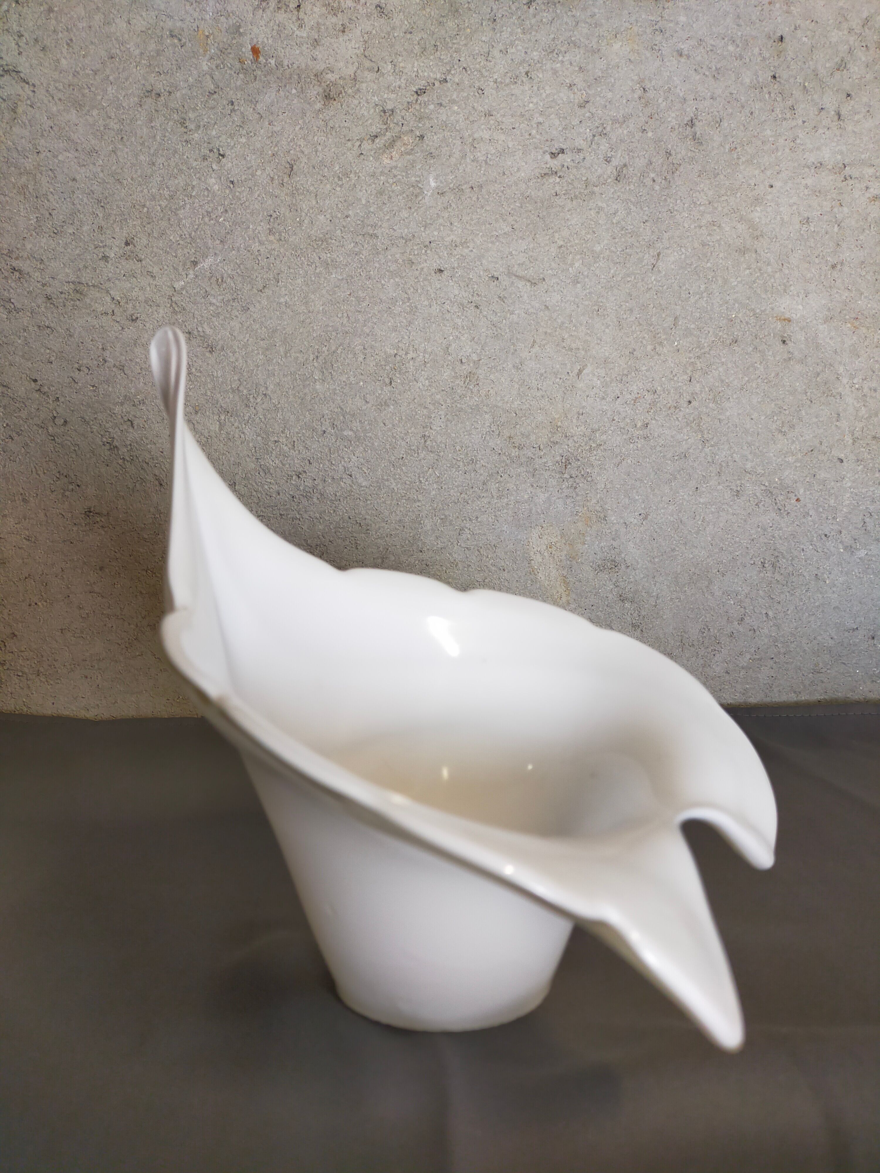 Vintage tulip white lampshade in blown glass Murano