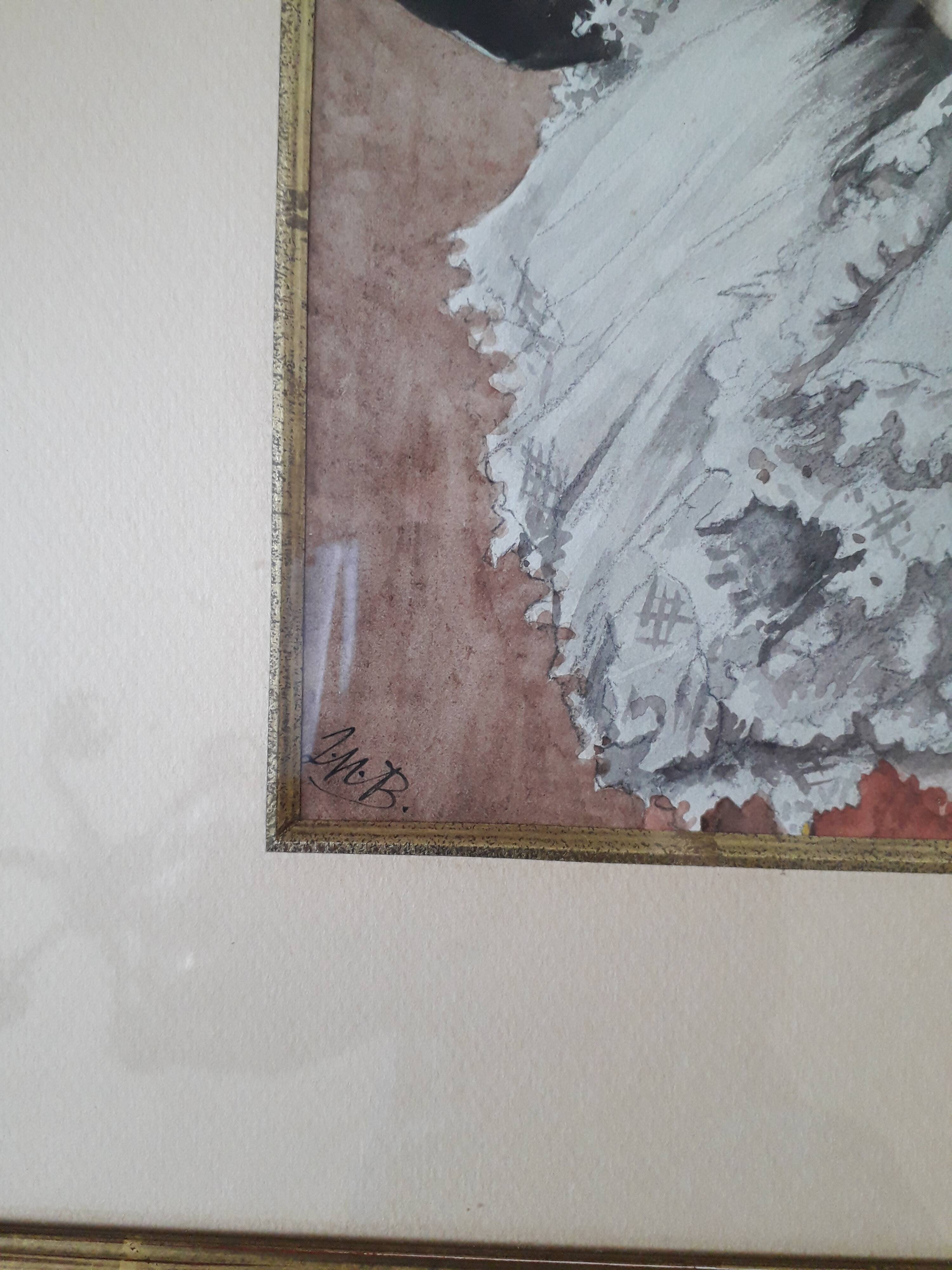 Old portrait painting signed