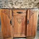 French Art Deco walnut sideboard with marble top, 1920s