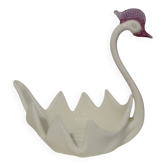 Vintage glass swan catchall from Italy