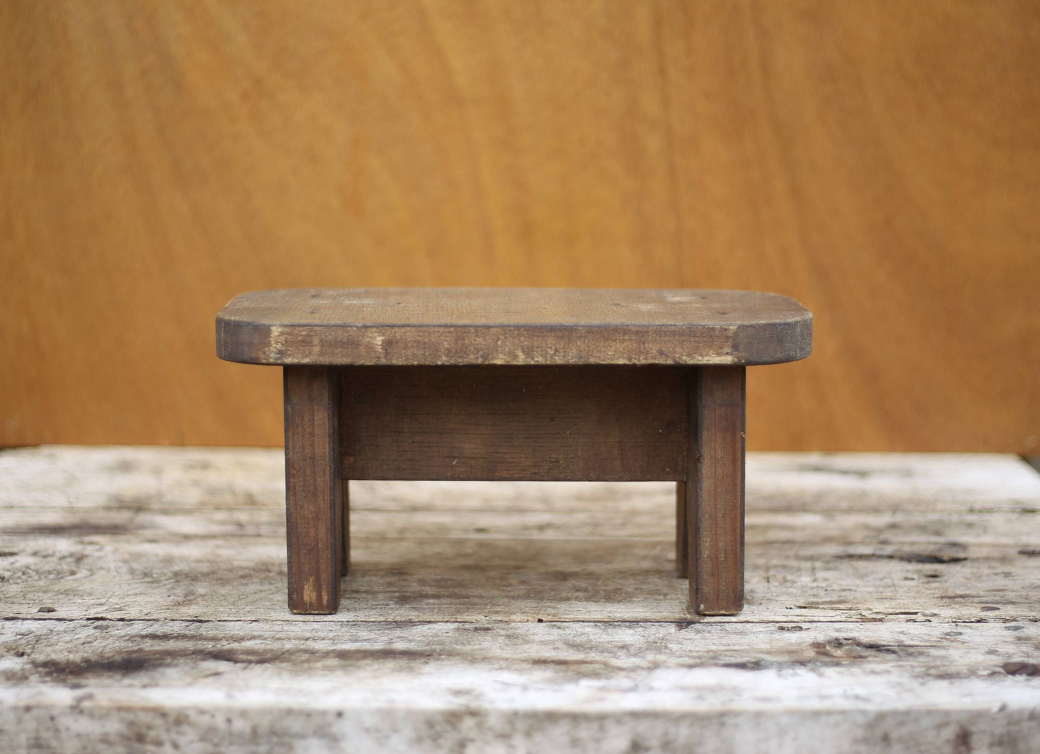 Mini wooden stool, wooden step stool, vintage footrest, plant holder