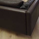 Canapé en cuir marron, design danois, années 1960, production : Danemark