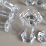 10 hexagonal glass knife holders