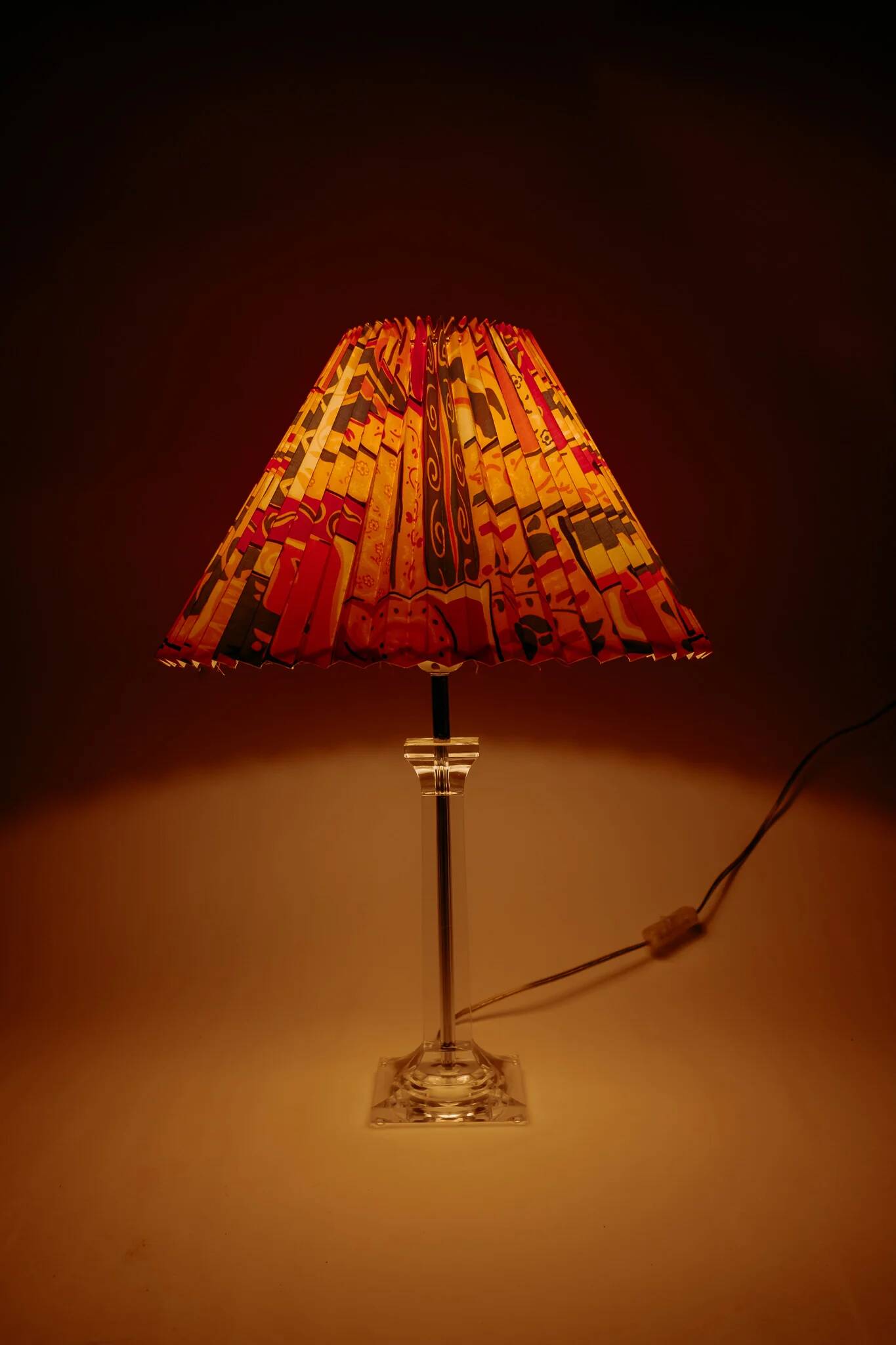 Vintage brass table lamp with plexiglass, 1990s.