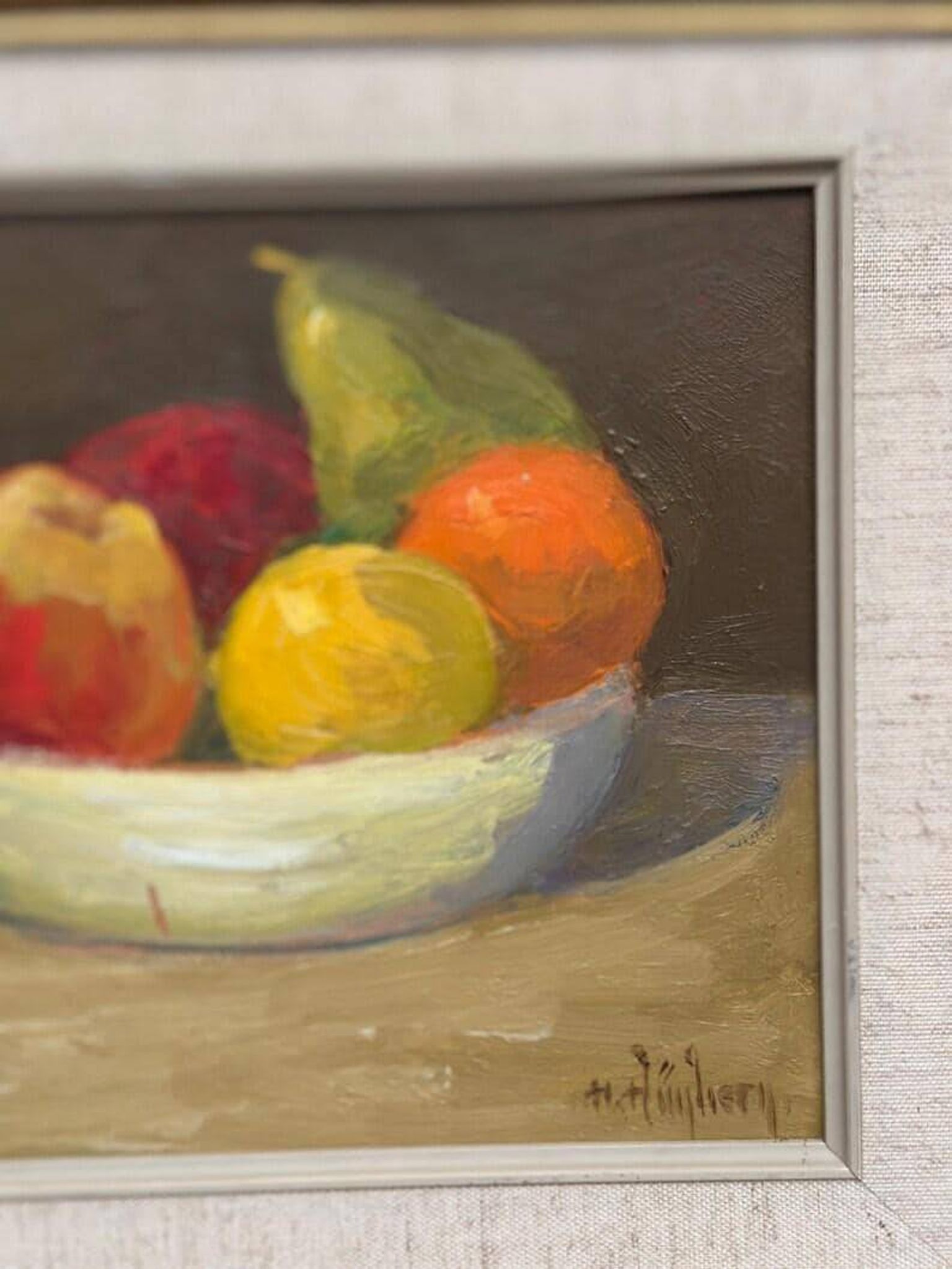 Oil on Panel “Still Life with Fruit” by Hilding Bernhard Högberg Vintage