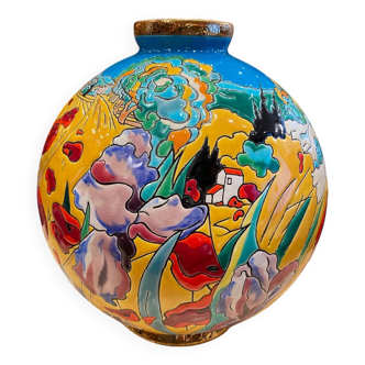 Longwy Enamels Ball Vase