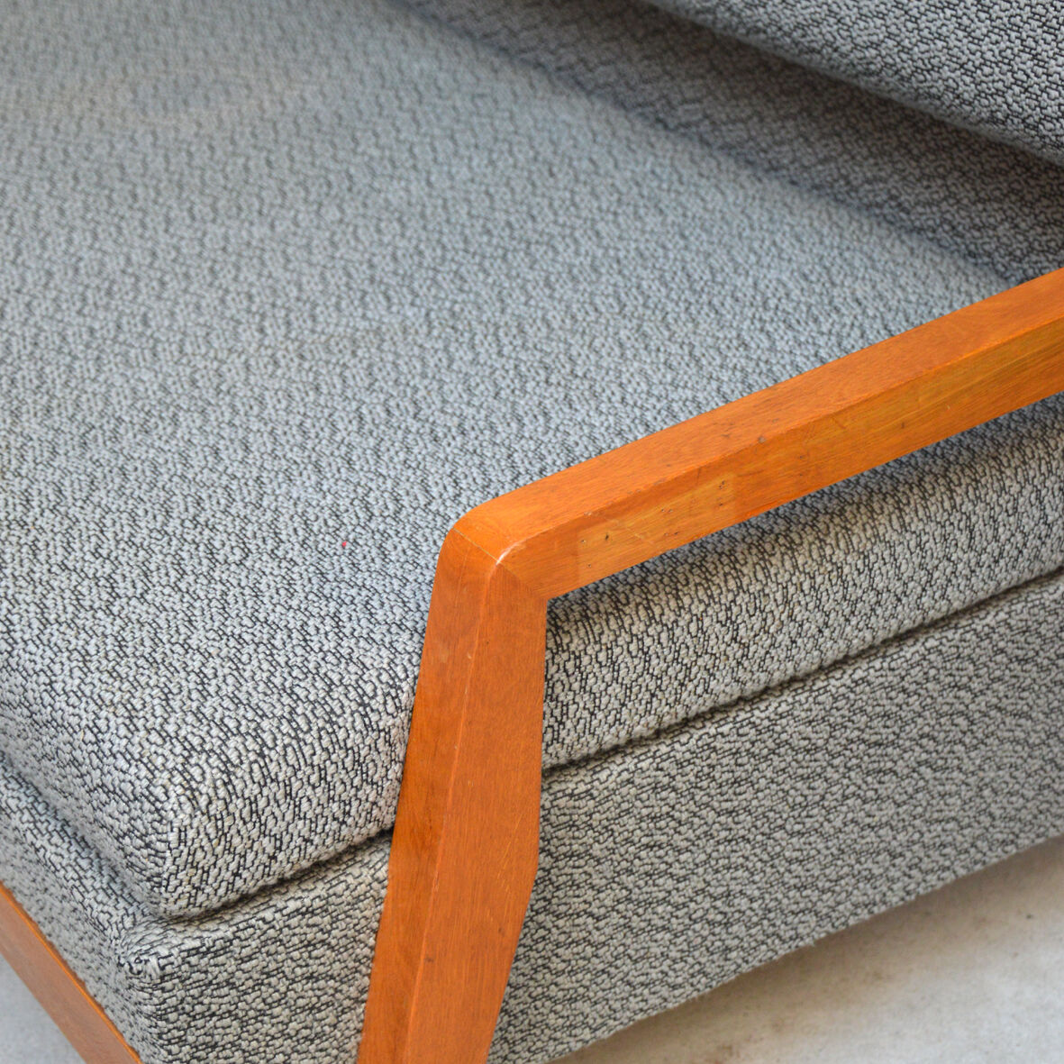 Sofa bed grey compass feet, 1960