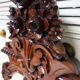 Antique Baroque Wall Mirror in Carved Mahogany