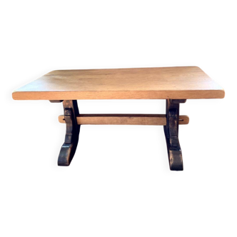 Monastery coffee table in wood and black patina