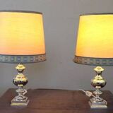 Élégante paire de lampes de chevet en métal argenté, Italie années 1970