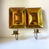 Pair Vintage Brass Wall Candle holder  Sconce  height 24 cm