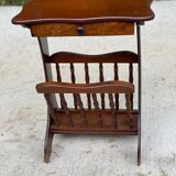 Solid wood pedestal bedside table with drawer