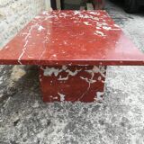 Red marble coffee table