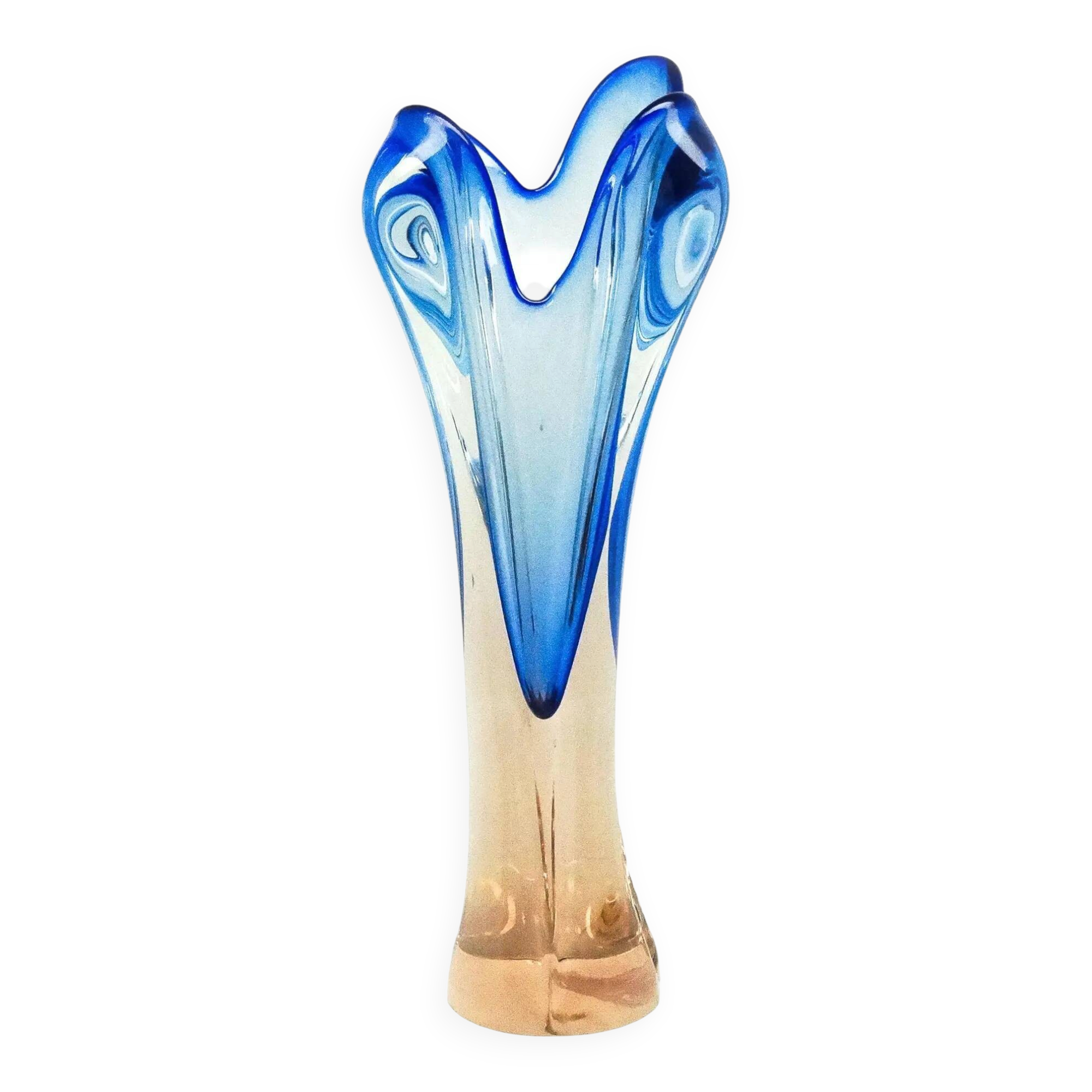 Vase, mid-century modern, glass, designed by J. Hospodka, Czechoslovakia, 1960s