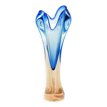Vase, mid-century modern, glass, designed by J. Hospodka, Czechoslovakia, 1960s