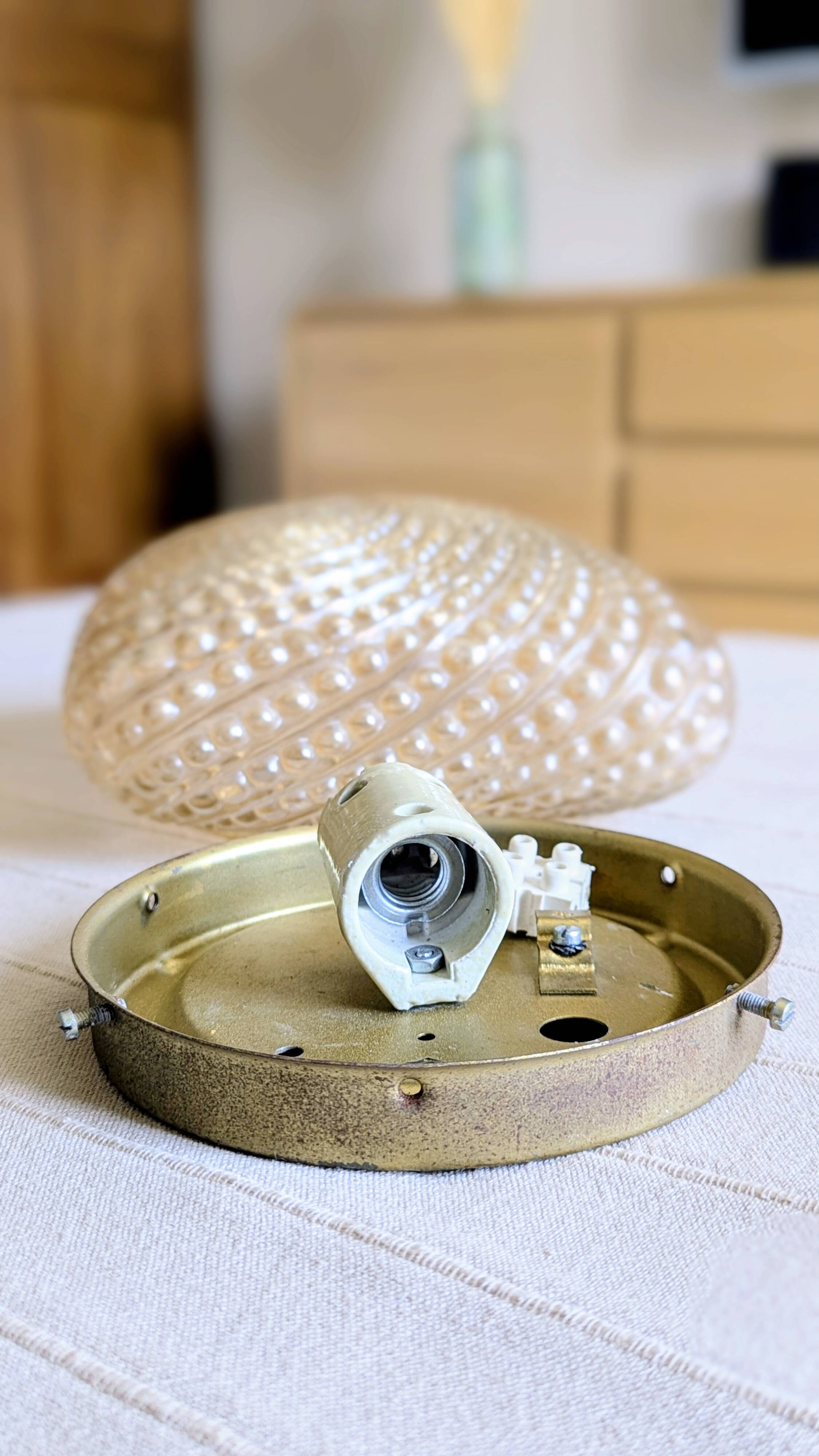 Plafonnier ambré vintage (L-0186)