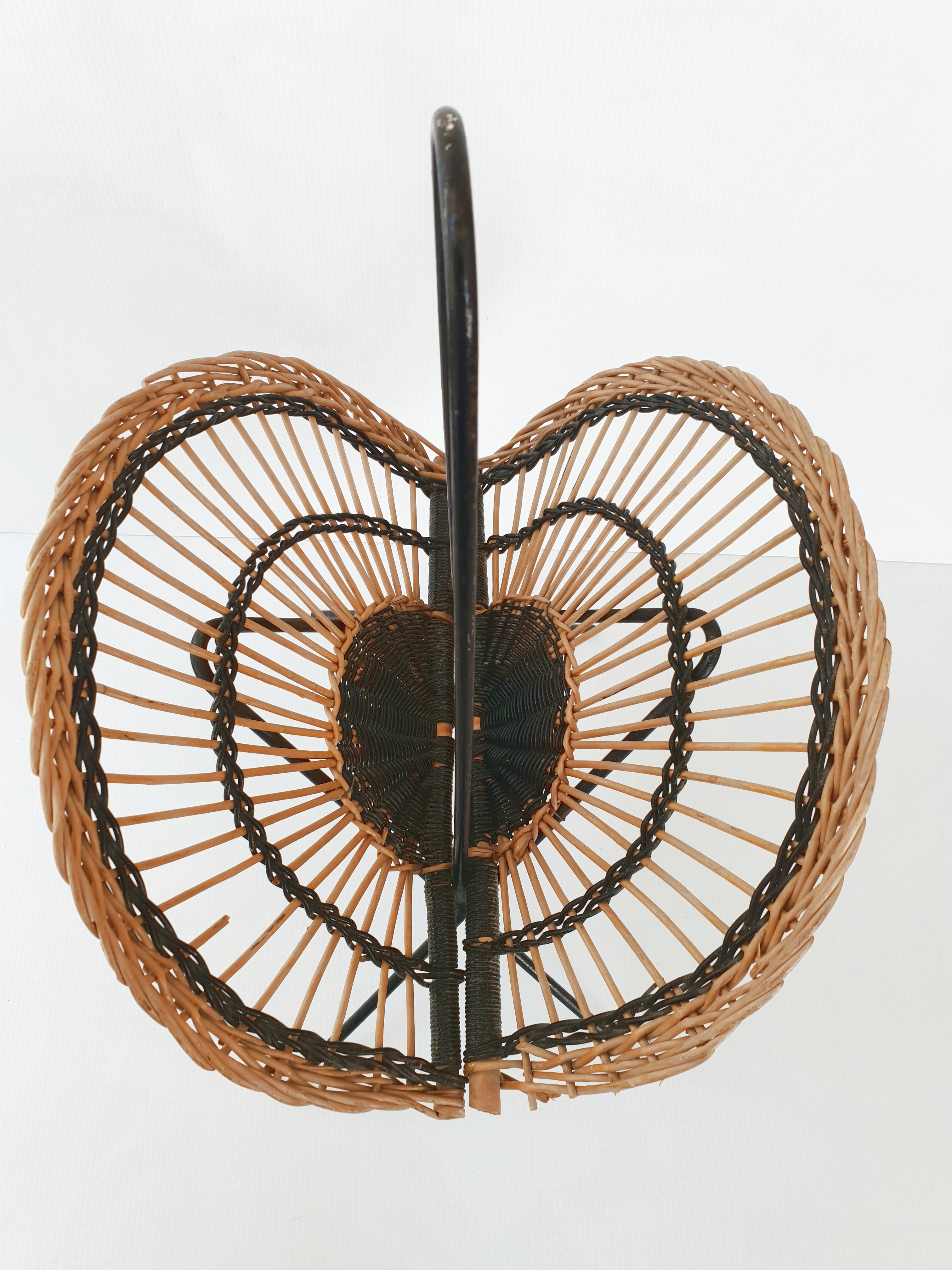 Vintage rattan magazine holders