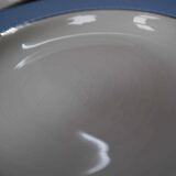 Set of 6 deep plates l'Amandinoise blue and gold outline 7885