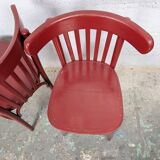 Pair of curved wooden bistro chairs