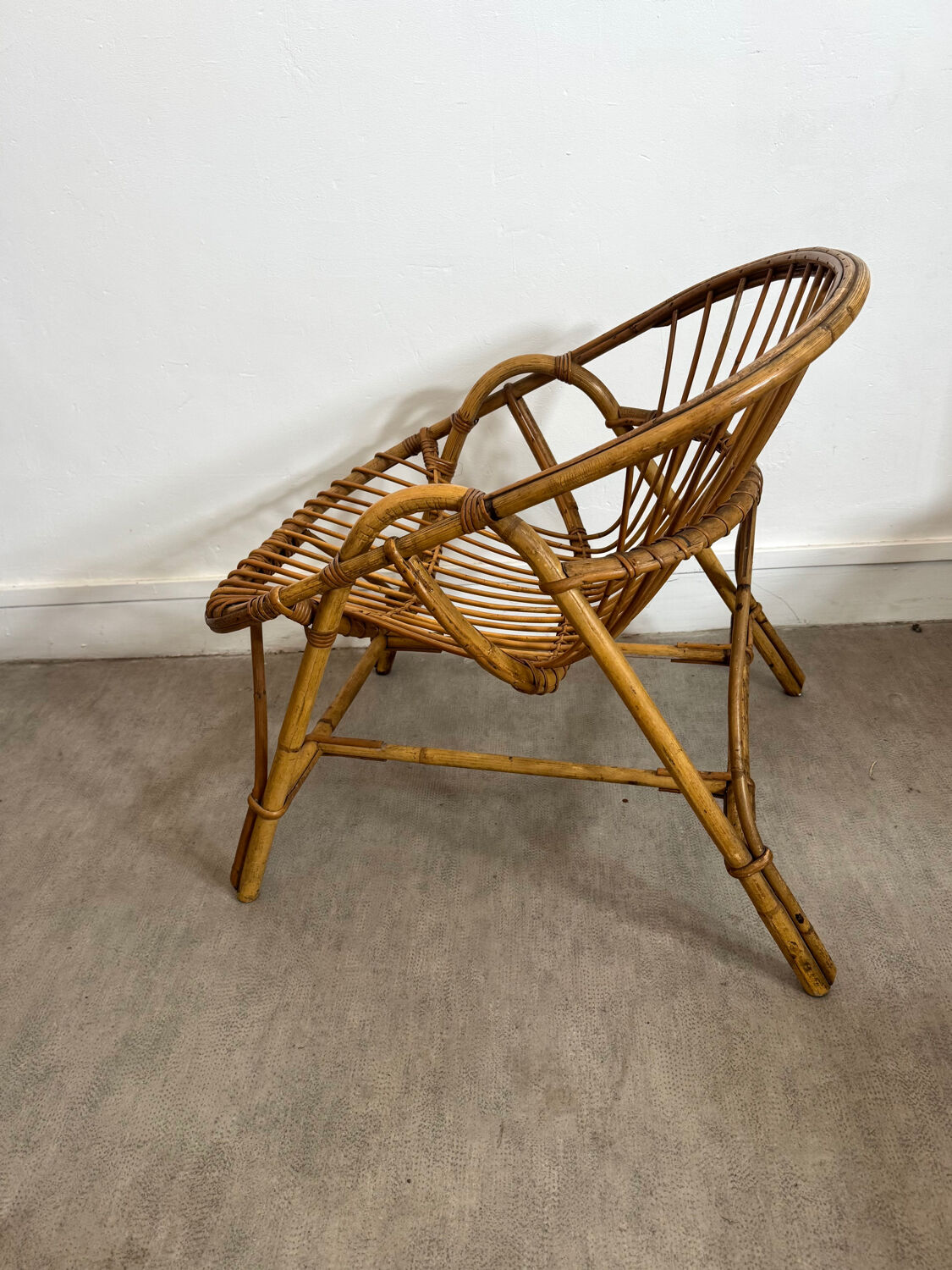 1950s rattan shell chair