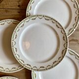 Set of 6 vintage flat ironstone plates - Sarreguemines