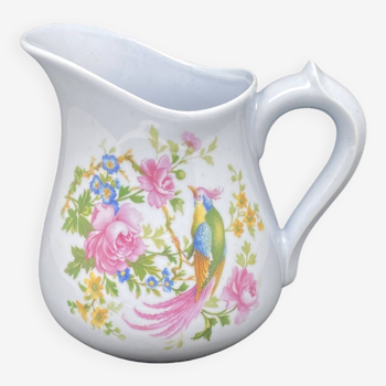 Limoges porcelain pitcher with sky and colorful pattern