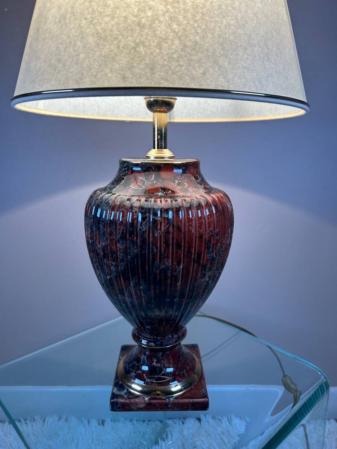 Luxury marbled ceramic lamp from the 80s