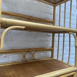 Rattan and wicker bamboo shelf