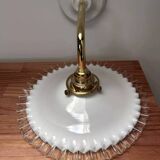 Opaline and white ceramic wall light